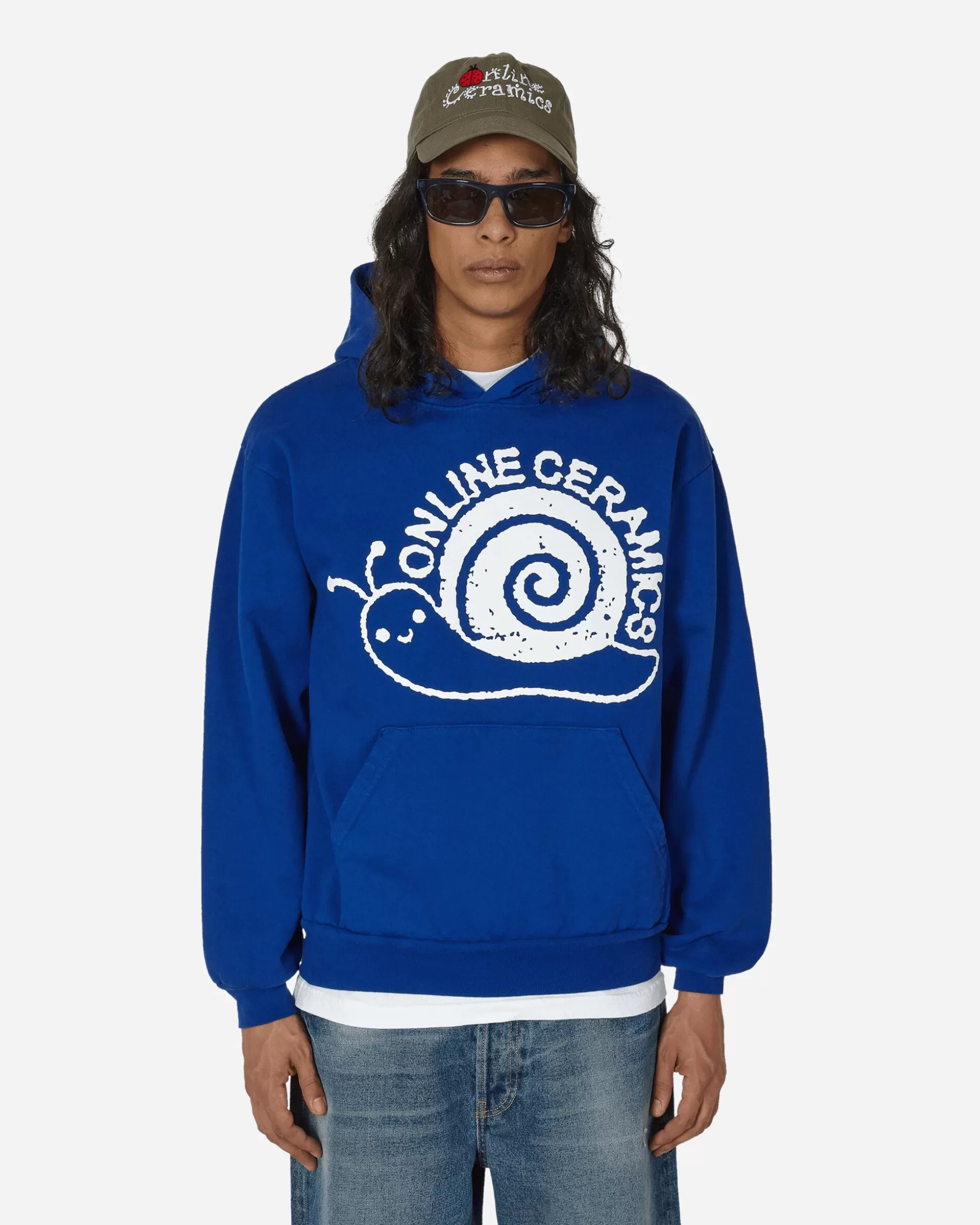 Online Ceramics Snail Logo Hoodie Blue Shop