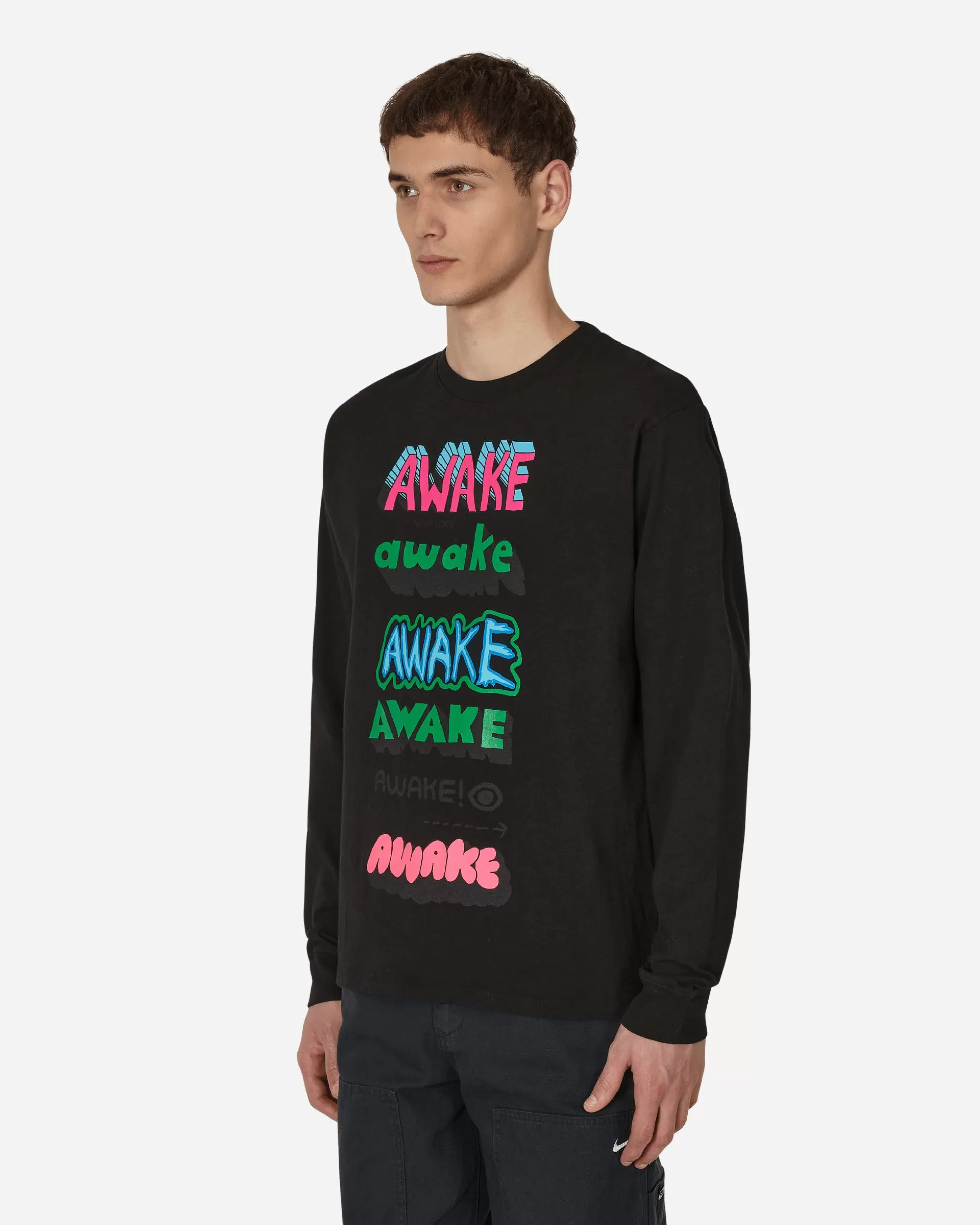 Awake NY Stefan Meier Printed Longsleeve T-Shirt Black Fashion