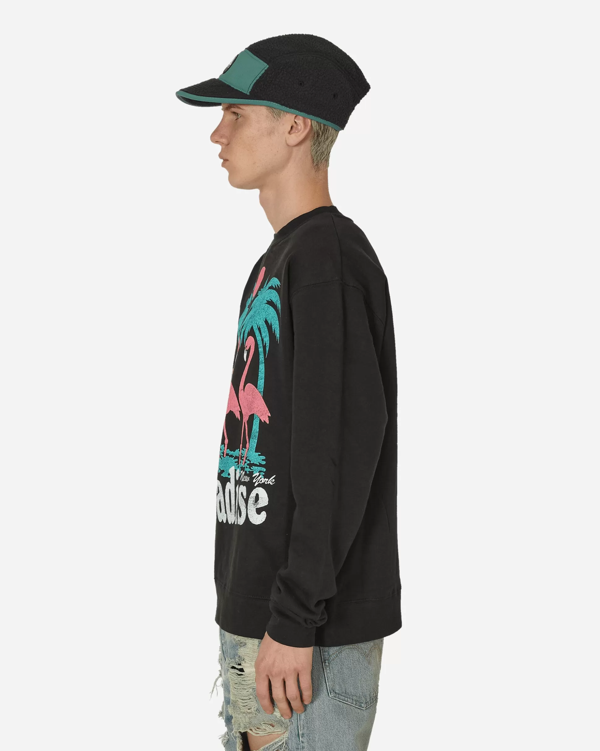 Paradis3 Storks Crewneck Sweatshirt Black New