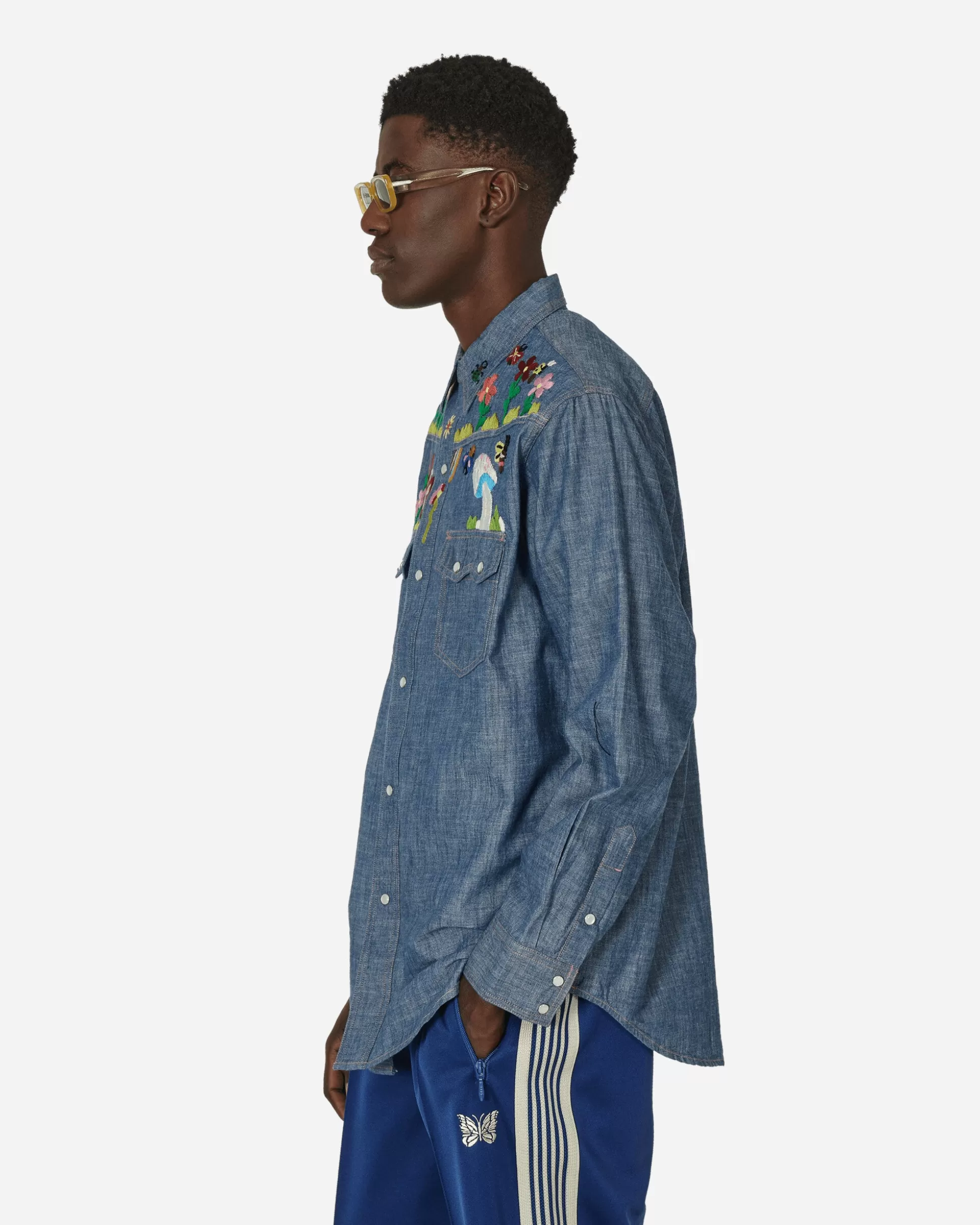 Needles Western Shirt Blue Cheap