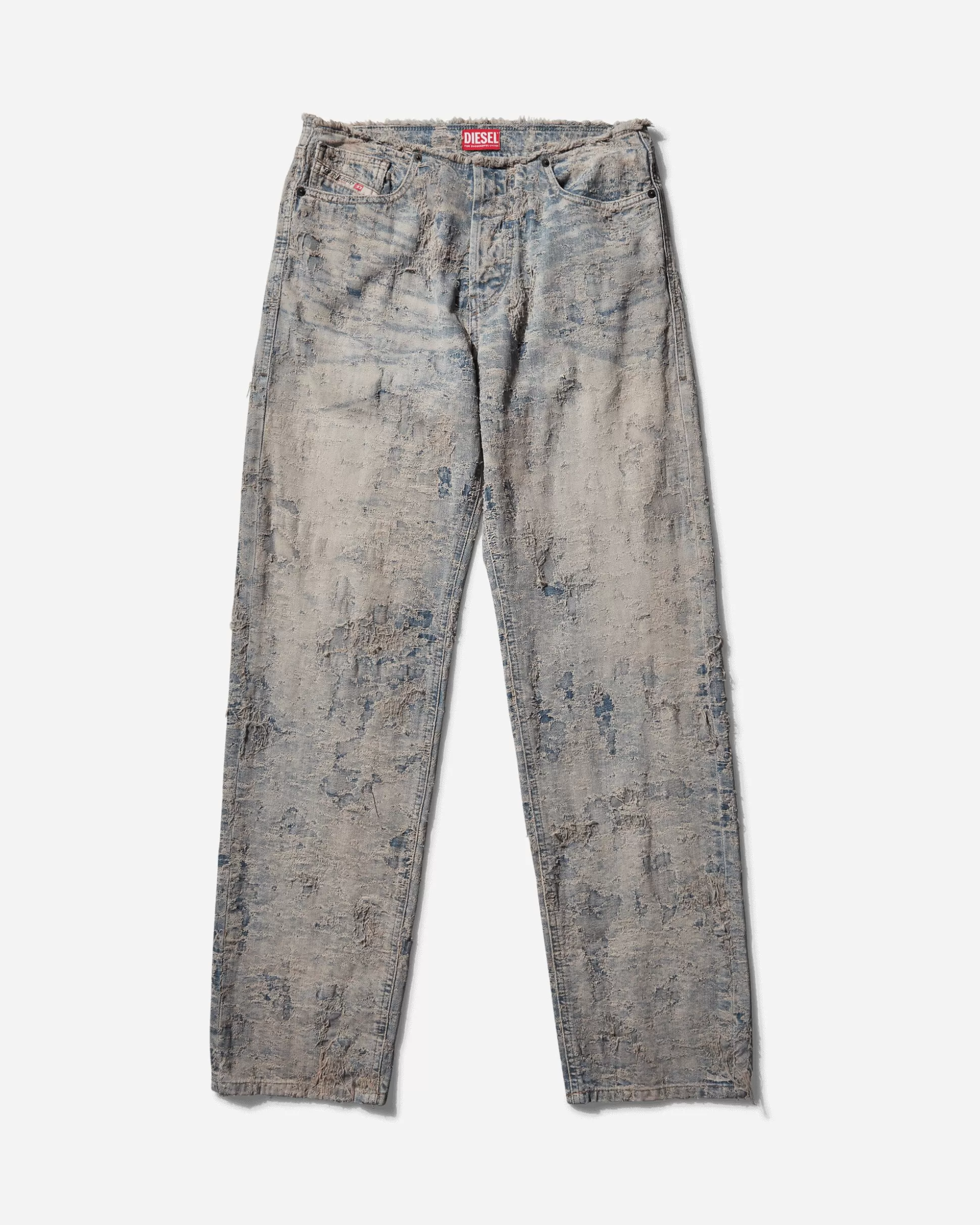 Diesel Women's D-Arker Distressed Straight Denim Pants Blue Flash Sale