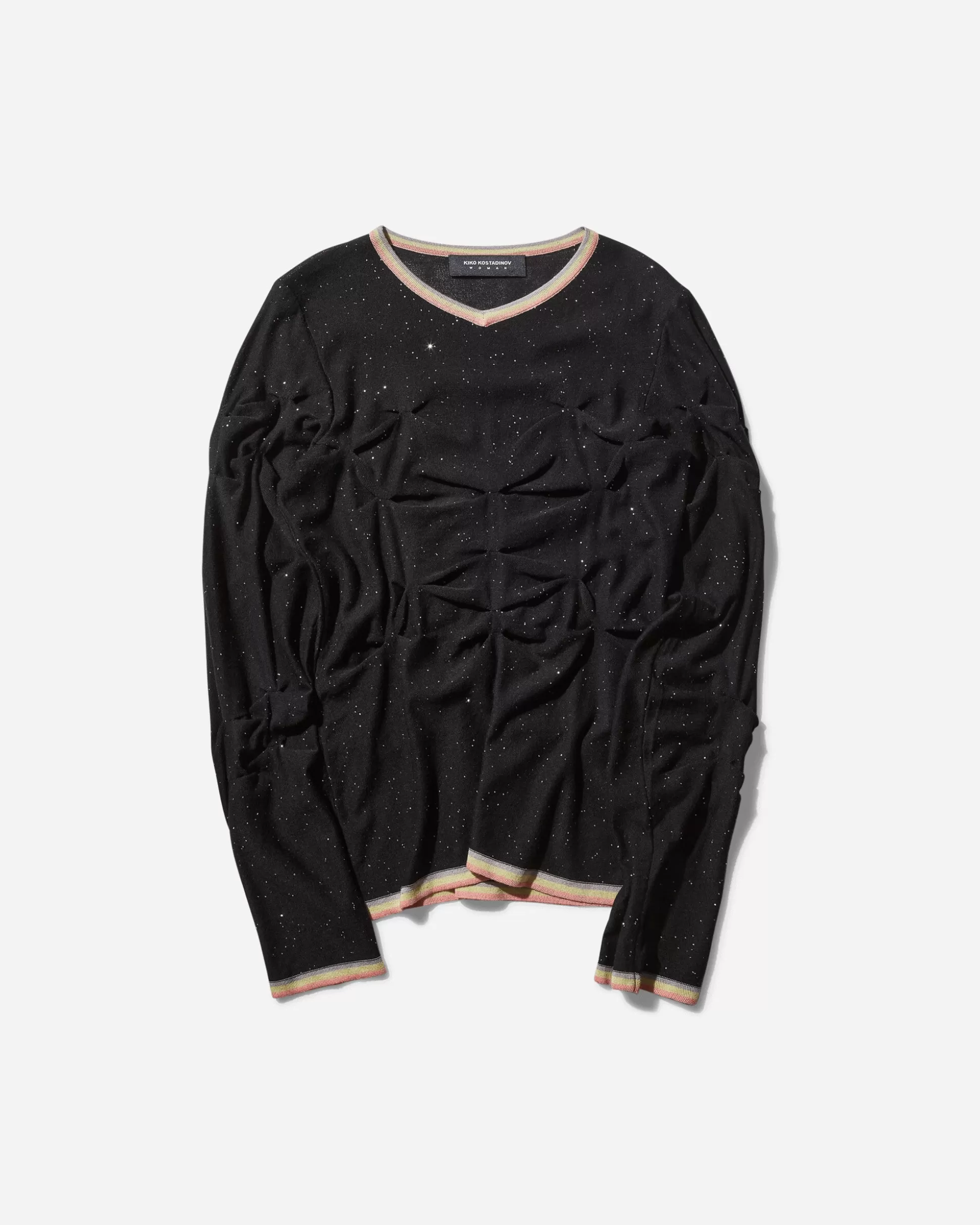Kiko Kostadinov Women's Zabriskie Longsleeve Knit Top Starlight Black Store